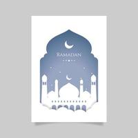 Flat ramadan greeting card template. - Vector. vector