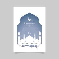 Flat ramadan greeting card template. - Vector. vector