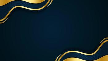 Luxury abstract background vector illustration with dark blue and gold color gradient,  banner design template