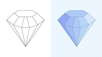 Diamond coloring book or page, vector illustration.