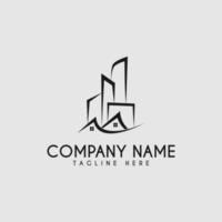 Urban House Logo Design Concept With Skyscrapers Building View vector