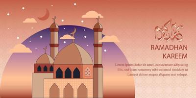 Islamic vector template banner background. Islamic banner for Ramadan Kareem