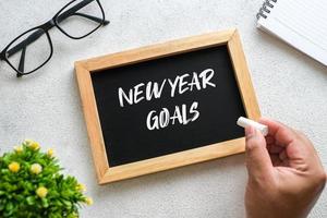 Writing and preparing for new year 2022 resolutions photo