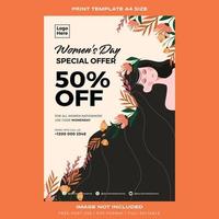 print poster template promotion for women's day premium vector