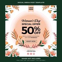 Social media post promotion for women's day premium vector