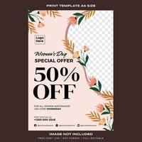 print poster template promotion for women's day premium vector