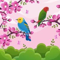 Spring Birds Background vector