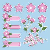 Cherry Blossom Stickers vector