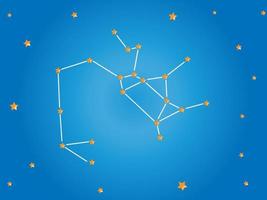 Sagittarius Constellation stars in outer space. Zodiac Sign Sagittarius constellation lines. Vector illustration