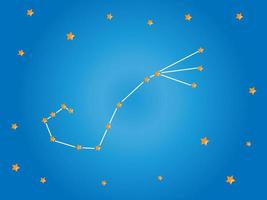Scorpio Constellation stars in space. Zodiac Sign Scorpio constellation lines. Vector illustration.