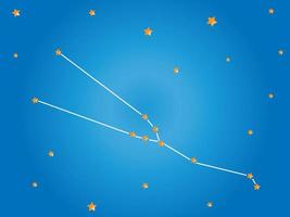 Taurus Constellation stars in outer space. Zodiac Sign Taurus Stars constellation. Vector illustration