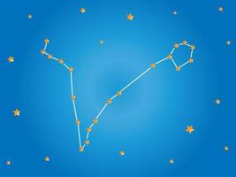 Pisces Constellation stars in outer space with constellation lines. Zodiac Sign Pisces. Vector illustration.