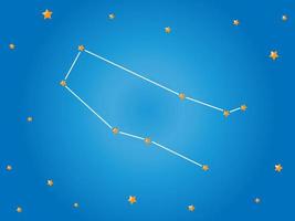 Gemini constellation stars in outer space. Zodiac Sign Gemini constellation lines. Vector illustration.