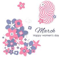 8 March international women s day background. Greeting card template vector