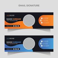 clean business Email signature template dessign with 2 color for web banner vector