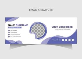 diseño de plantilla de firma de correo electrónico moderno.firmas de correo electrónico de negocios multipropósito creativas pro vector