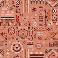Abstract African shapes seamless background, tribal geometric decoration pattern