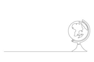 Earth One line drawing icon. Continuous line Globe. Minimalism style. Vector illustration.