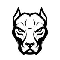 enojado, pitbull, vector, logotipo vector