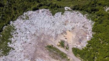 landfill aerial view from the top of the drone photo