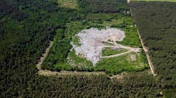 landfill aerial view from the top of the drone photo