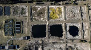 Natural waste water treatment plant Aerial view photo