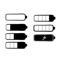 hand drawn battery charge level indicator doodle style vector isolated