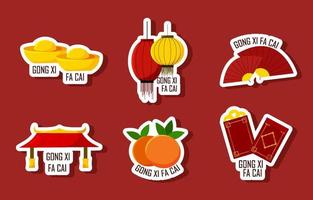 Sticker Gong Xi Fa Cai vector