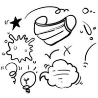 hand drawn doodle element illustration icon collection vector