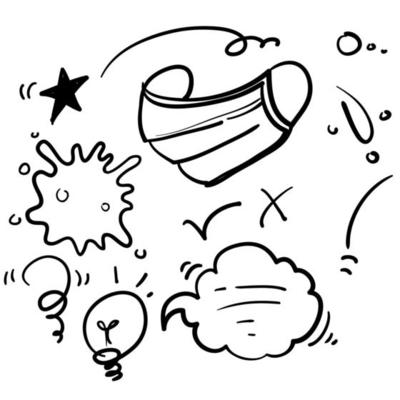 hand drawn doodle element illustration icon collection vector
