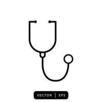 Stethoscope Icon - Medical and Healthcare Sign or Symbol vector