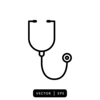 Stethoscope Icon - Medical and Healthcare Sign or Symbol vector