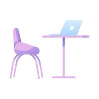 silla y mesa para juego de trabajo vector