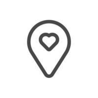 Map Pointer with Heart vector