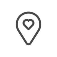 Map Pointer with Heart vector