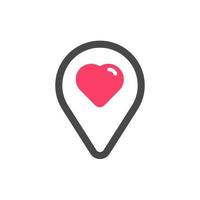 Map Pointer with Heart vector