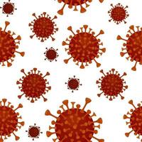 Seamless textured background of red coronavirus or covid-19. Repetition pattern of an epidemic of a virus, disease. vector