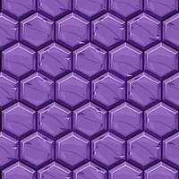 Seamless textured pattern of bright purple hexagonal stone tiles. Background vintage paving geometric tiles. vector