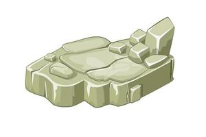 Isometric stone island platforms for the game. Rock or cliff on a white background. vector