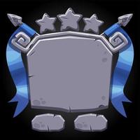Stone board user interface with stars of achievement for the game. vector