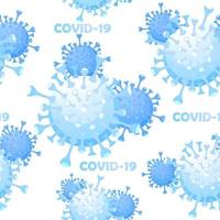 Seamless repetition pattern of blue coronavirus or covid-19. Textured background epidemic virus disease. vector