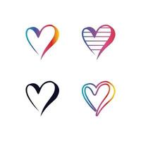 hearts and Beauty Love set Vector illustration design