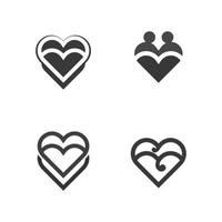 hearts and Beauty Love set Vector illustration design
