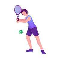 court tennis player illustration vector