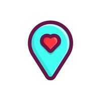 Map Pointer with Heart vector