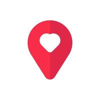 Map Pointer with Heart vector