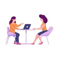 Two woman in discussion vector
