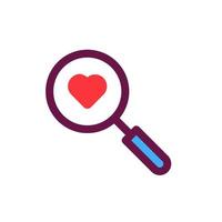 Magnifying Glass heart vector