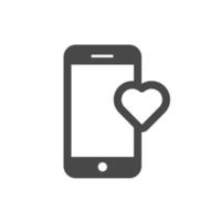 mobile phone with heart vector