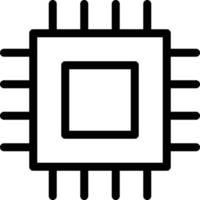 Ilustración de vector de cpu sobre un fondo. símbolos de primera calidad. iconos vectoriales para concepto o diseño gráfico.